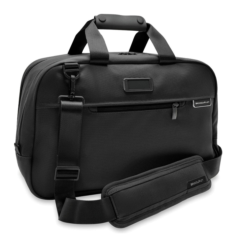 Front of black Briggs & Riley Baseline Executive Travel Duffle