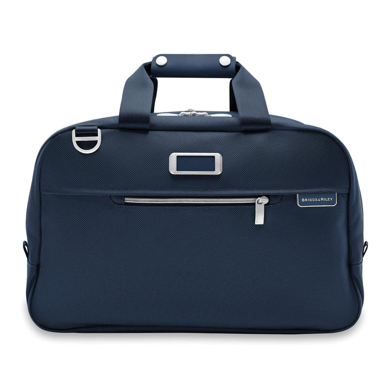 Front of navy Briggs & Riley Baseline Executive Travel Duffle