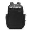 Front pocket of black Briggs & Riley Baseline Traveler Backpack