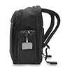 Side of black Briggs & Riley Baseline Traveler Backpack