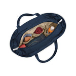 Inside of navy Briggs & Riley Baseline Traveler Tote