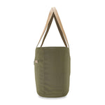 Side of olive Briggs & Riley Baseline Traveler Tote