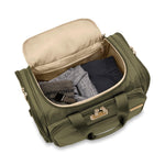 Inside of Briggs & Riley Baseline Underseat Duffle in Olive