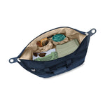 Inside of navy Briggs & Riley Baseline Weekender Duffle