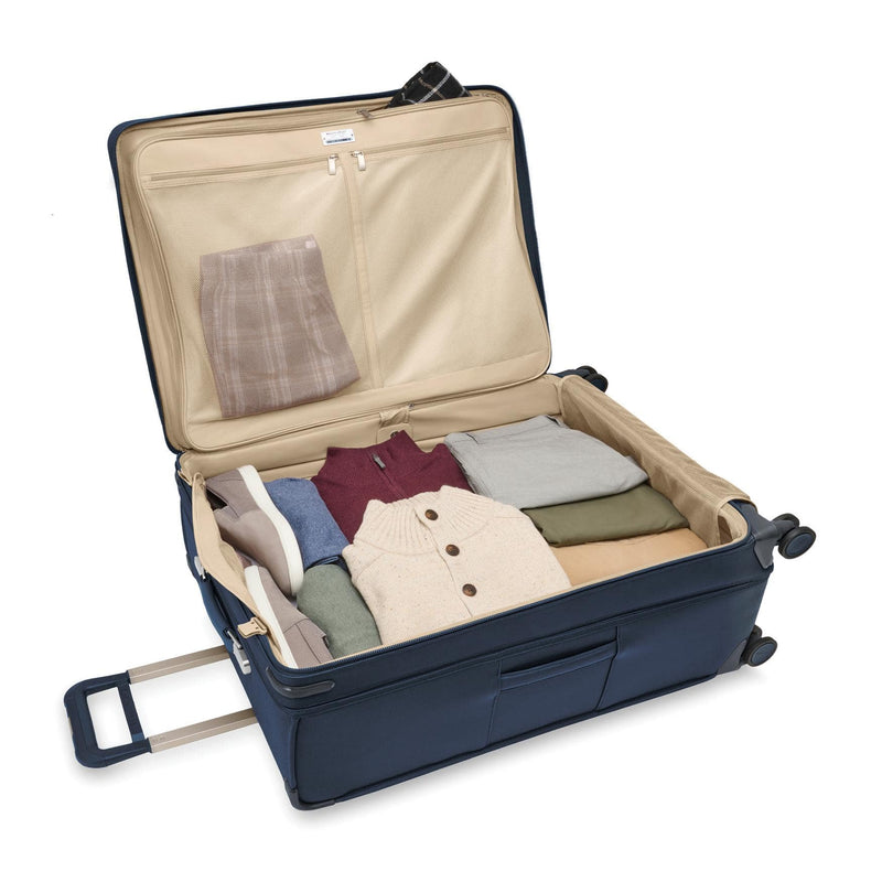 Packed Navy Briggs & Riley Baseline Extra Large Spinner