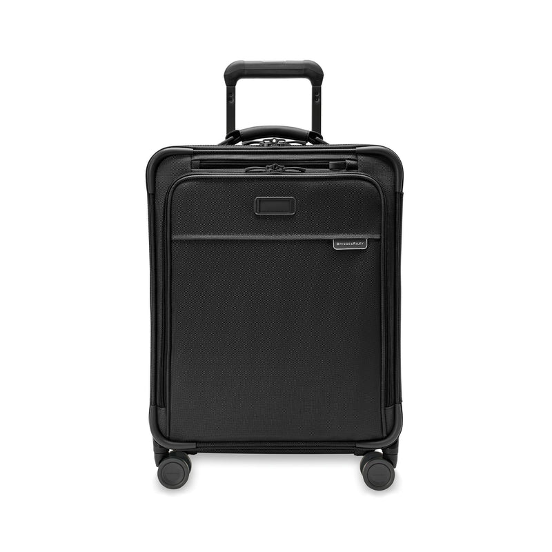 Front of black Briggs & Riley Baseline Global Carry-On Spinner
