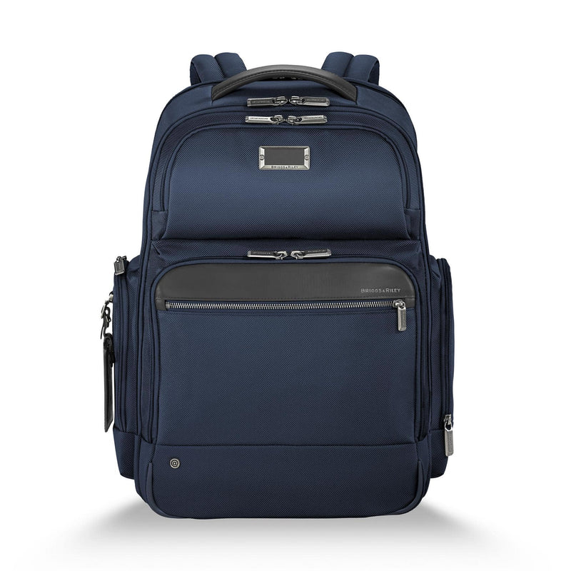 Front of navy Briggs @work Large Cargo Backpack