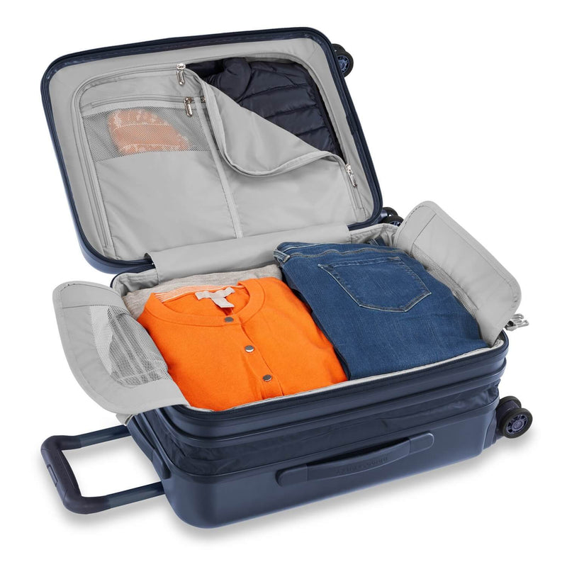 Briggs & Riley Sympatico Domestic Carry-On Expandable Spinner in Navy packed view