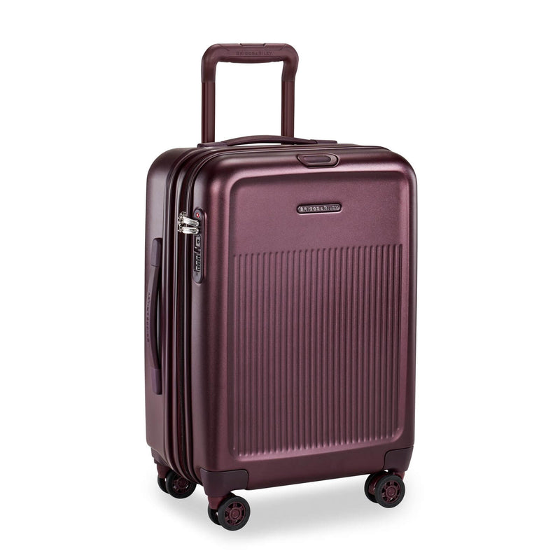 Briggs & Riley Sympatico International Carry-On Expandable Spinner in Plum side view