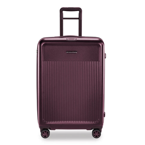 Briggs & Riley Sympatico Medium Spinner Expandable in Plum front view