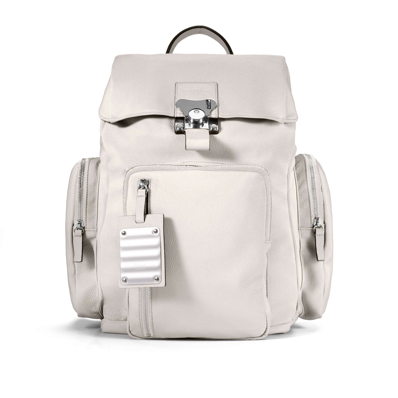 FPM Bank on the Road Leather Small Backpack in Daisy White front