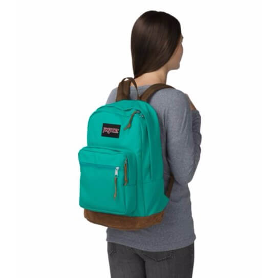JanSport Right Pack Backpack in Spanish Teal on model