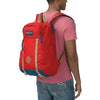 JanSport Foxhole Backpack in Red Tape on model