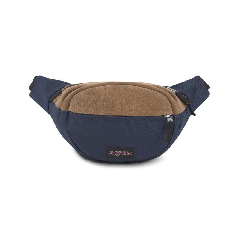 JanSport Fifth Ave Suede Fanny Pack in Navy front view