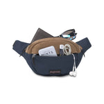 JanSport Fifth Ave Suede Fanny Pack in Navy packed
