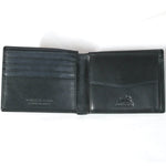 Mancini RFID Leather Billfold with Coin Pocket in Black inside