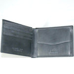 Mancini RFID Leather Billfold with Coin Pocket in Grey open