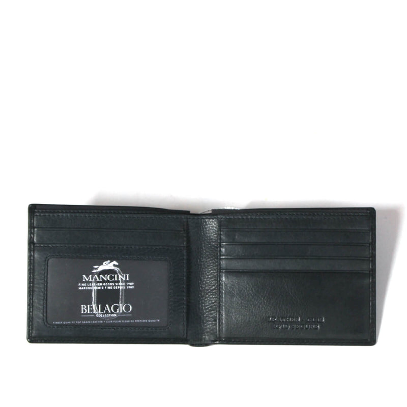 Mancini RFID Leather Billfold with ID window in Black 2