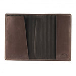 Mancini RFID Leather Passport Cover in Brown inside