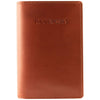 Mancini RFID Leather Passport Cover in Cognac front