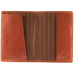 Mancini RFID Leather Passport Cover in Cognac inside