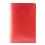 Mancini RFID Leather Passport Cover in Red front