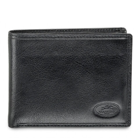 Mancini RFID Men's Leather Wallet with Removable Passcase and Coin Pocket in Black front