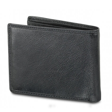 Mancini RFID Men's Leather Wallet with Removable Passcase and Coin Pocket in Black back