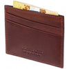 Mancini RFID Leather Card Case in Brown back