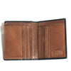 Manciini RFID Leather Men's Vertical Wing Wallet in Black inside