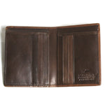 Manciini RFID Leather Men's Vertical Wing Wallet in Cognac inside