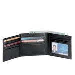Mancini Mens Leather Trifold Wallet in Black inside