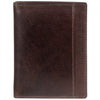 Manciini RFID Leather Men's Vertical Wing Wallet in Brown front