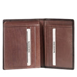 Manciini RFID Leather Men's Vertical Wing Wallet in Brown inside