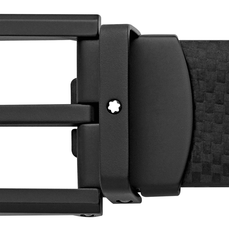 Montblanc 30mm Leather Belt in black logo