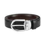 Montblanc 30mm Reversible Leather Belt in black brown front