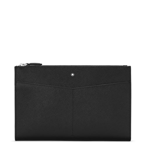Montblanc Sartorial Leather Clutch Bag in black front