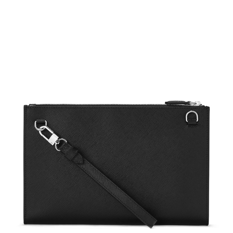 Montblanc Sartorial Leather Clutch Bag in black back