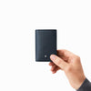 Montblanc Sartorial Business Card Holder in blue in hand