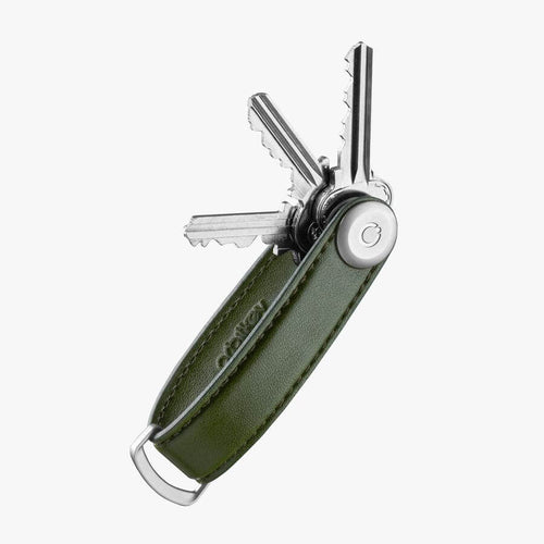 Orbitkey Cactus Leather Key Organizer on Cactus Green  keys out