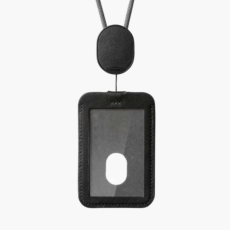 Orbitkey ID Card Holder with Lanyard in Black extended