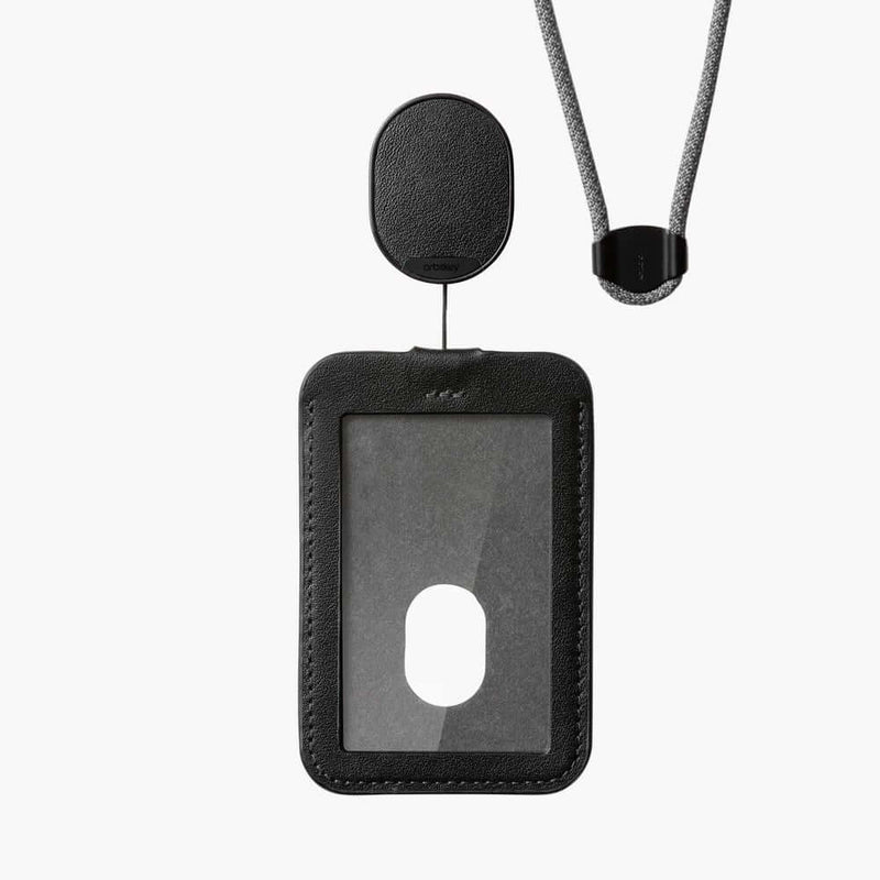 Orbitkey ID Card Holder with Lanyard in Black detached