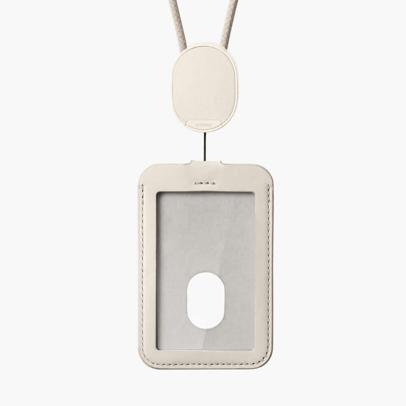 Orbitkey ID Card Holder with Lanyard in Stone extended