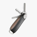 Orbitkey Leather Key Organizer in Charcoal keys out