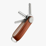 Orbitkey Leather Key Organizer in Cognac keys out