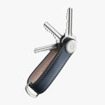 Orbitkey Leather Key Organizer in Navy keys out