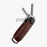 Orbitkey Saffiano Leather Key Organizer in Dark Cherry keys out