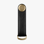 Orbitkey Saffiano Leather Key Organizer in Liquorice Black front view