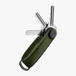 Orbitkey Saffiano Leather Key Organizer in Olive keys out