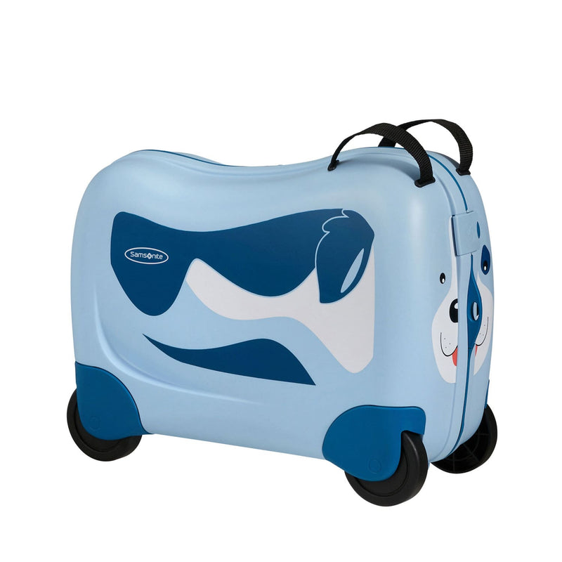 Side of puppy Samsonite Dream Rider suitcase